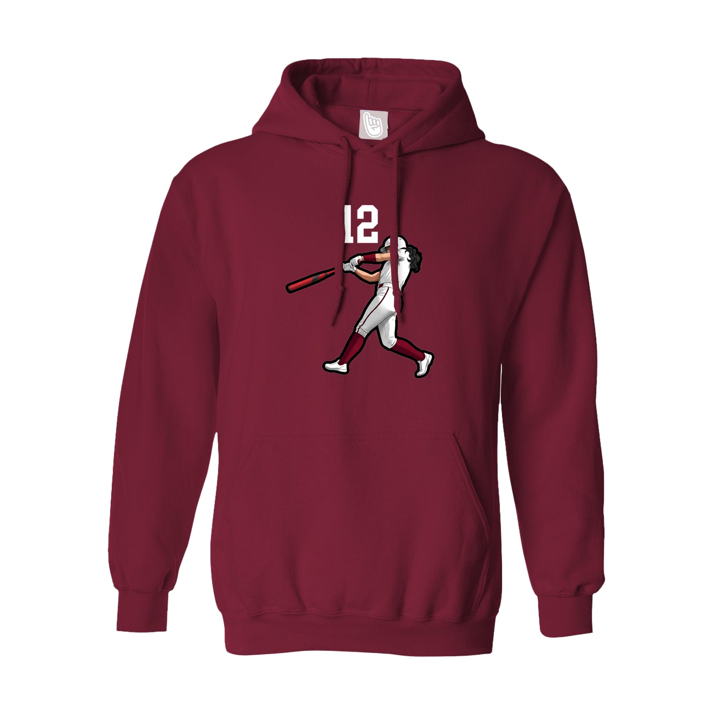 Hoodie — Number Top in Cardinal