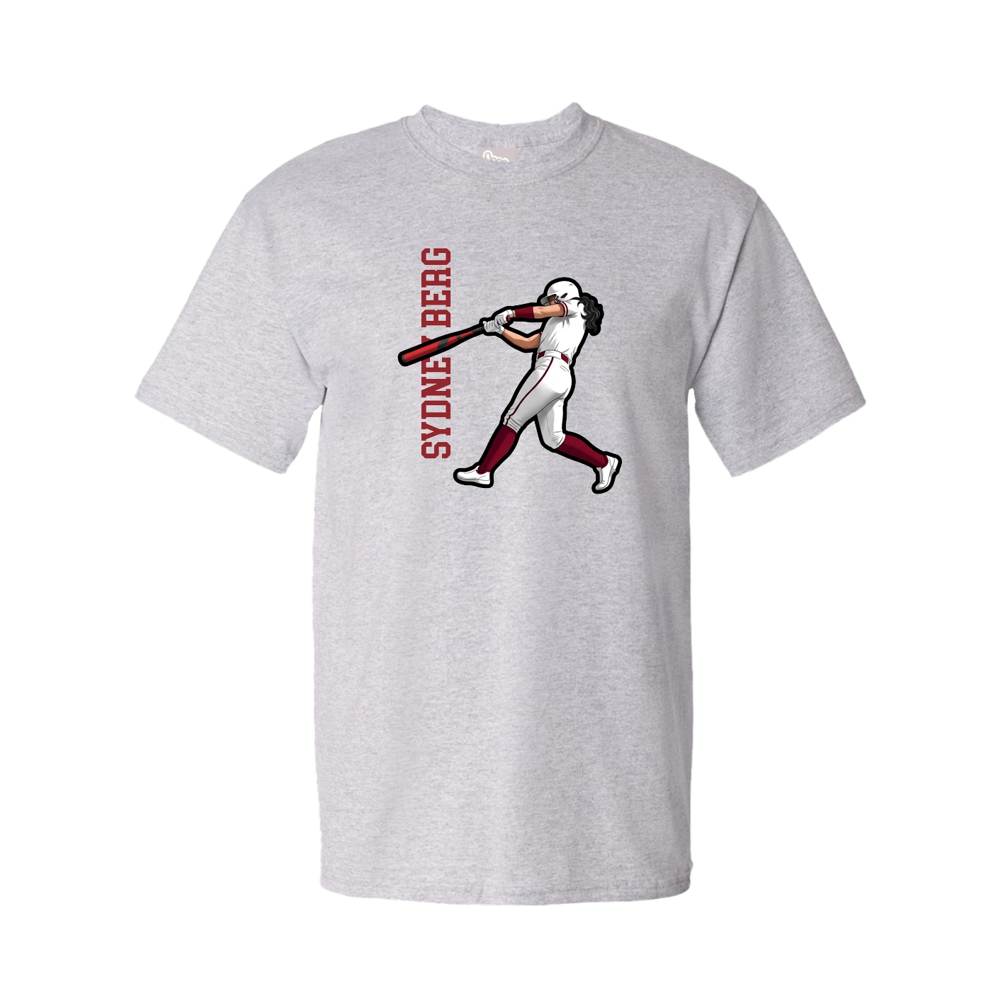 Tee — Name Vertical in Grey