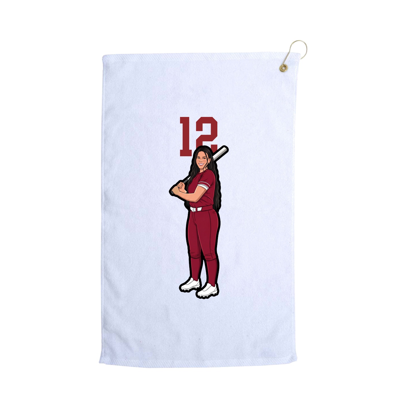 Golf Towel — Number Top in White