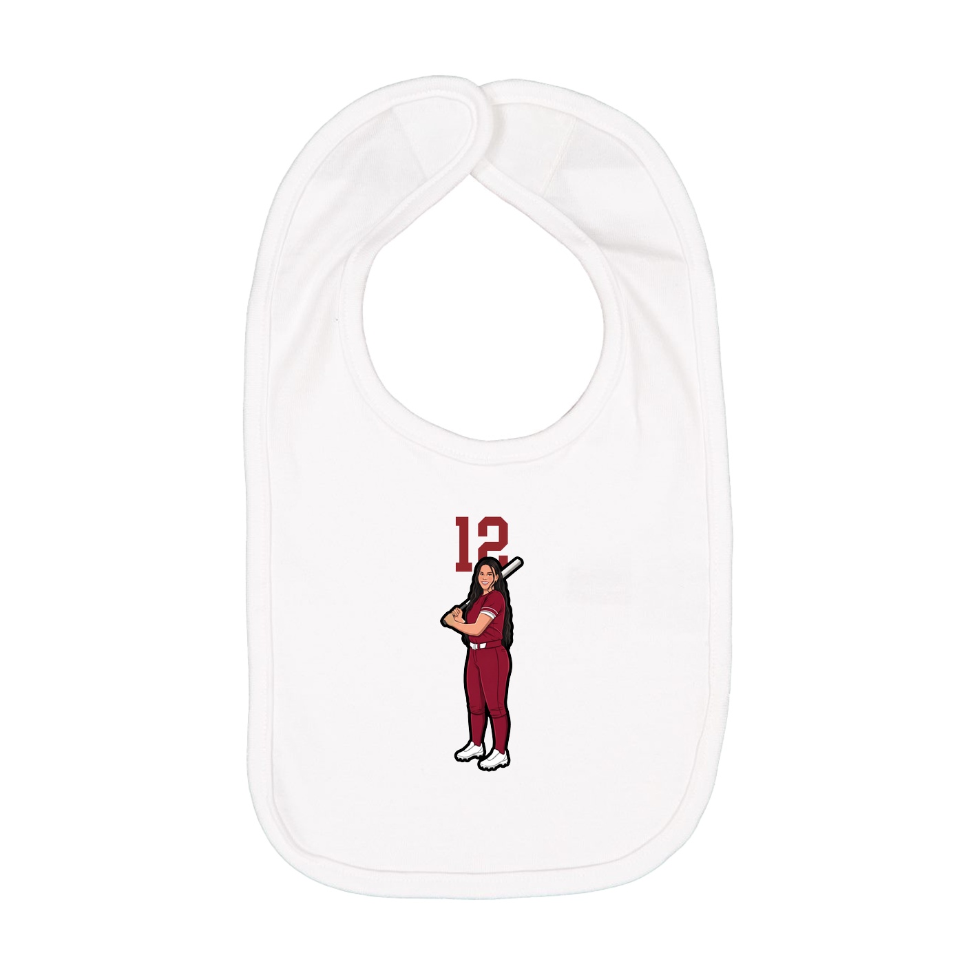 Infant Bib — Number Top in White