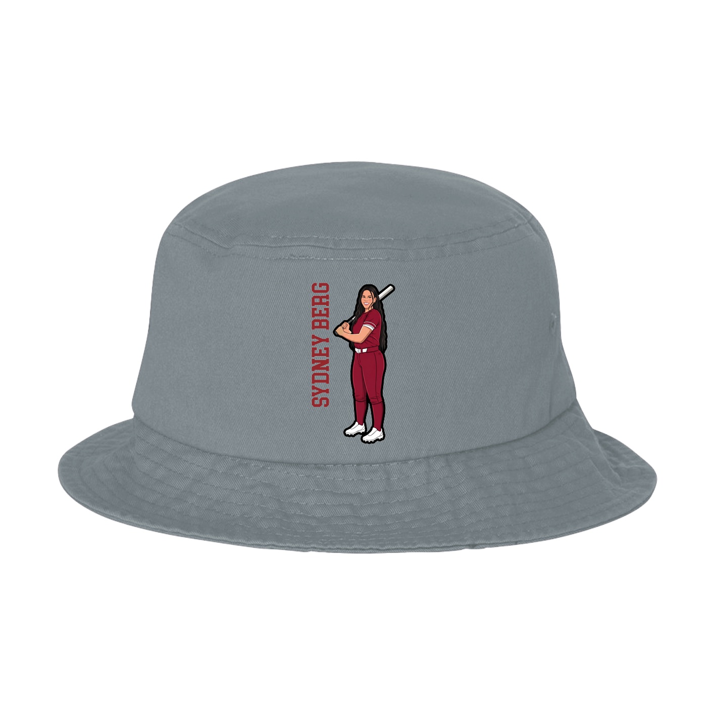 Bucket Cap — Name Vertical in Grey
