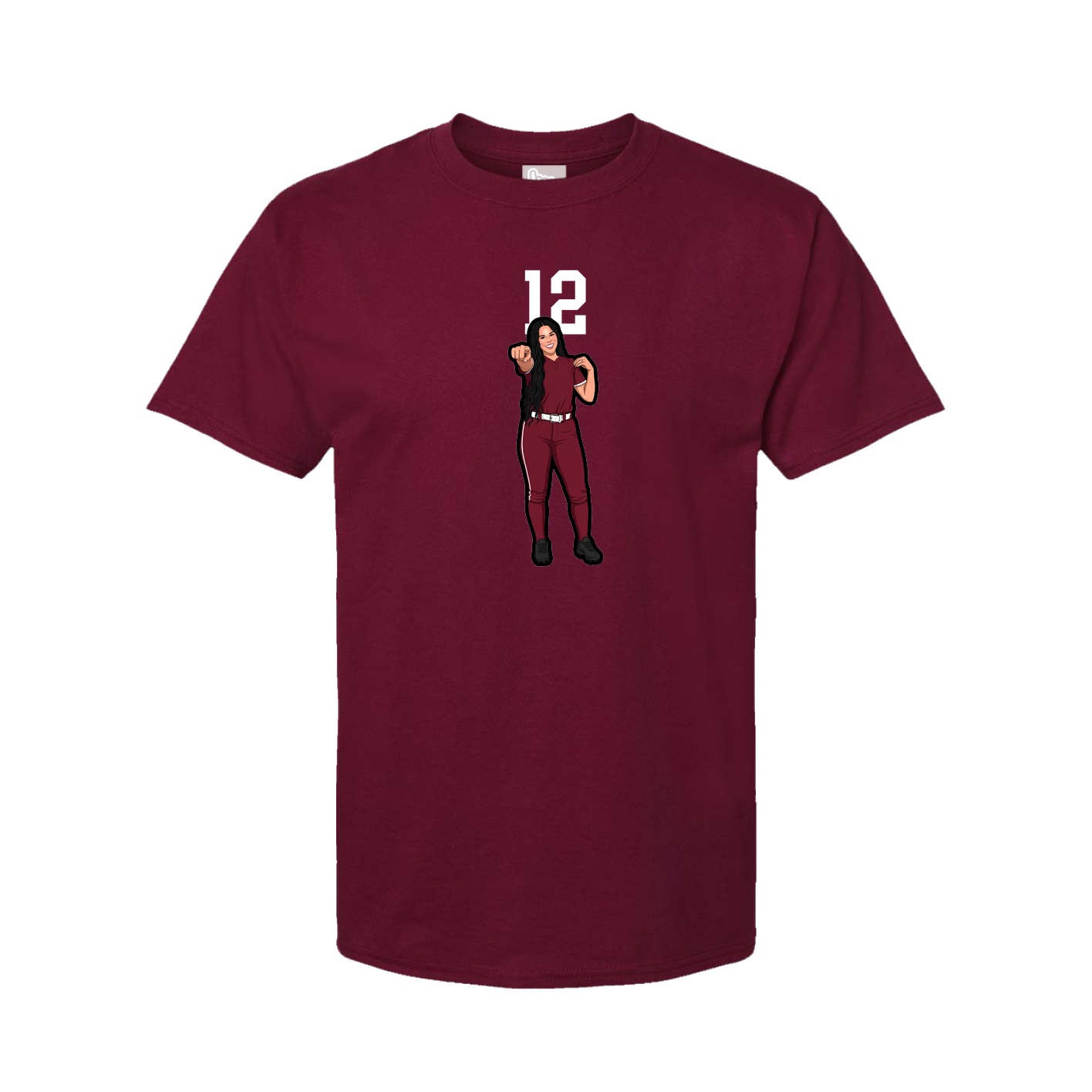 Youth Tee — Number Top in Cardinal
