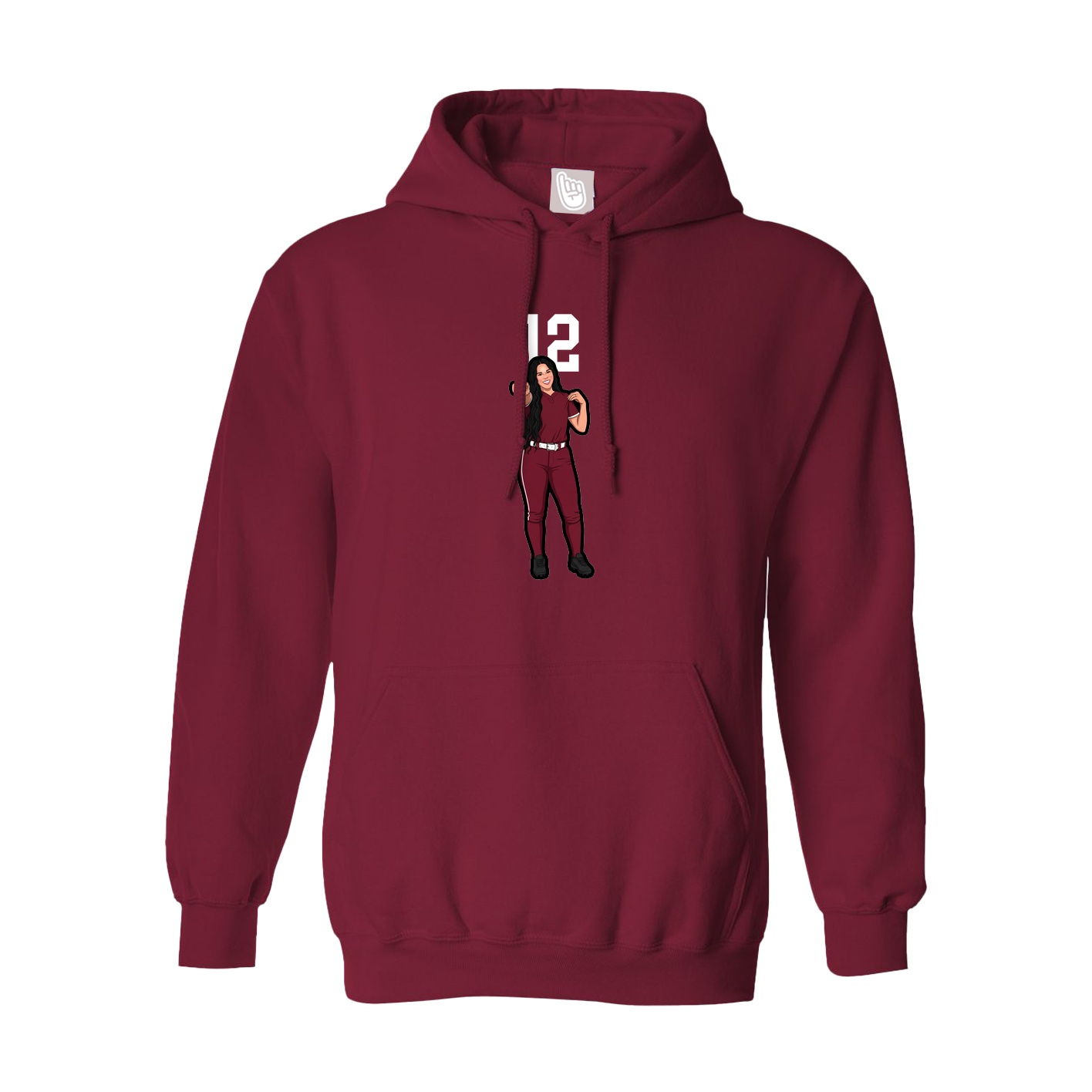 Hoodie — Number Top in Cardinal