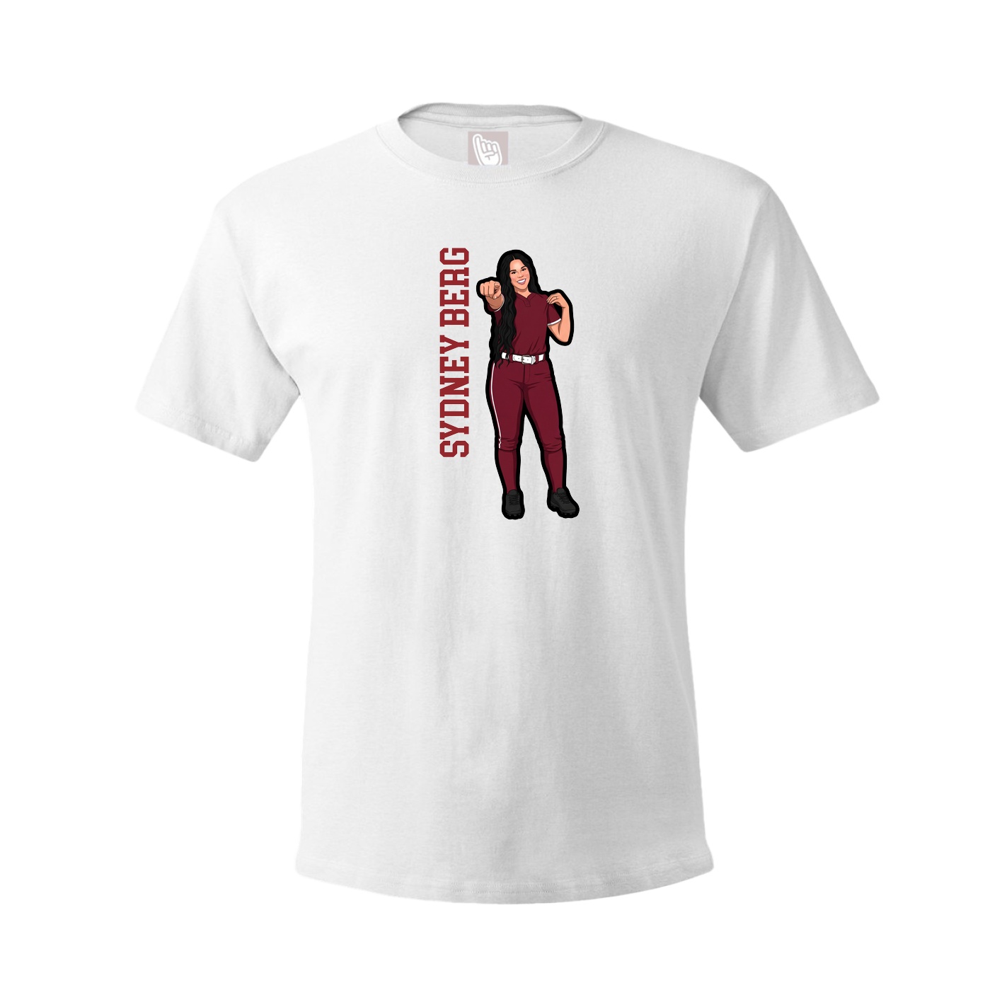 Youth Tee — Name Vertical in White