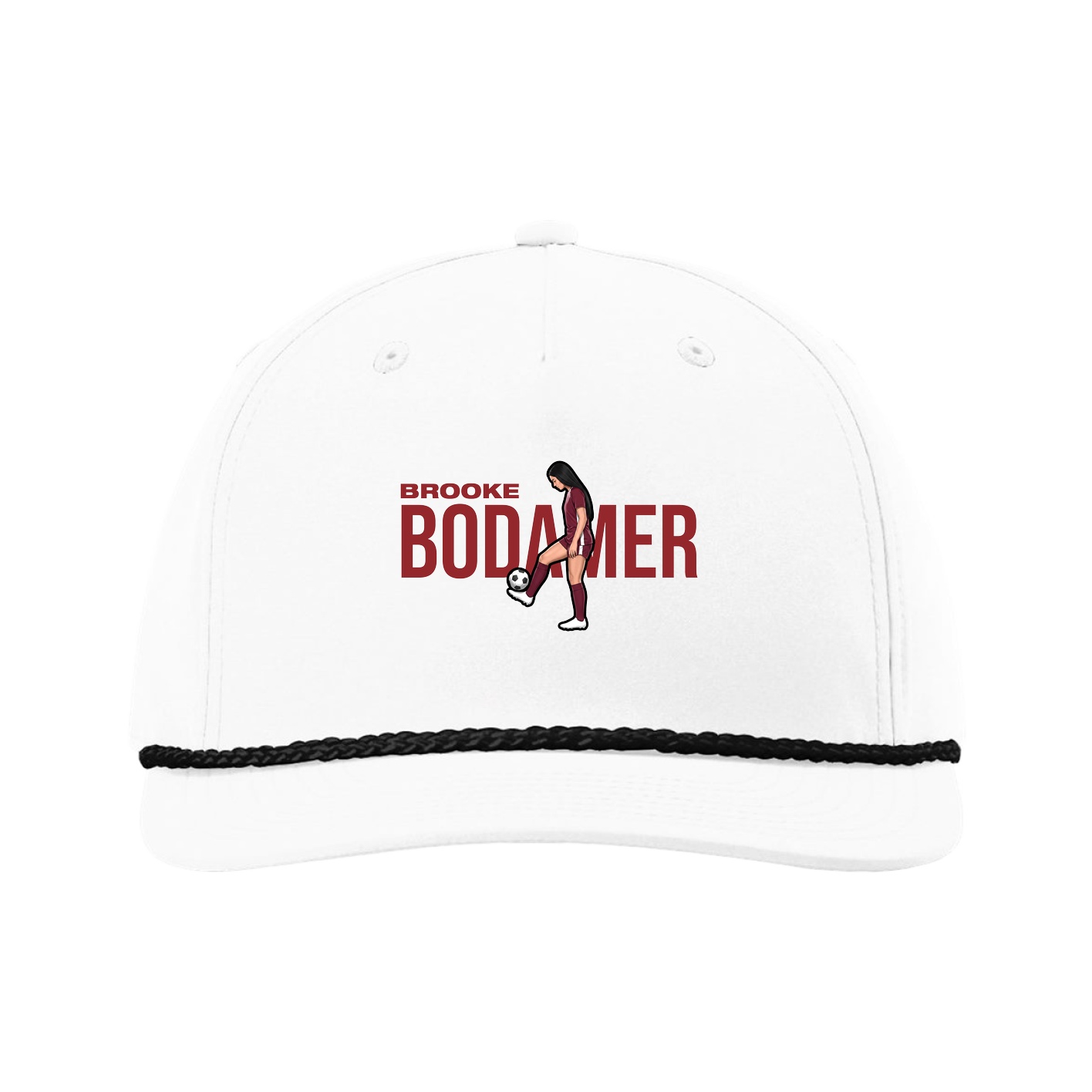 Five-Panel Classic Rope Cap — Player Name in White