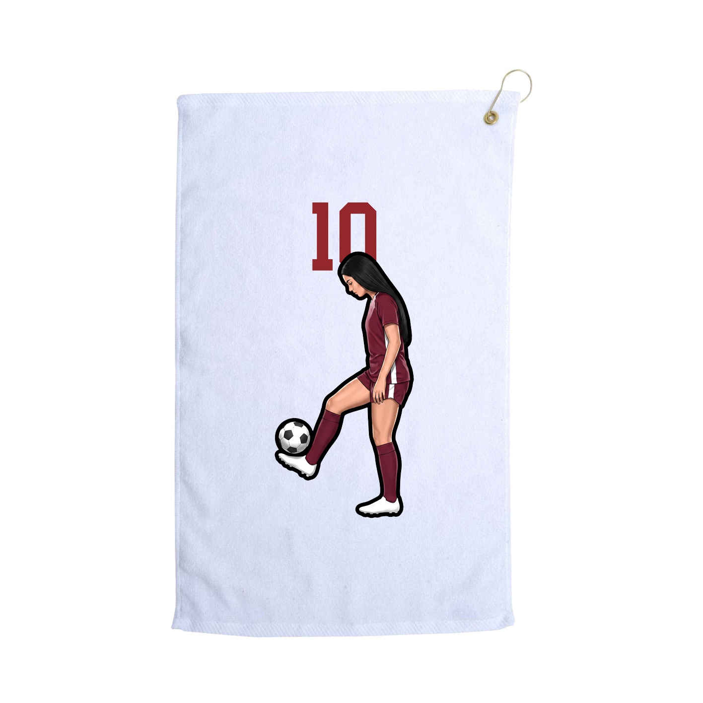 Golf Towel — Number Top in White
