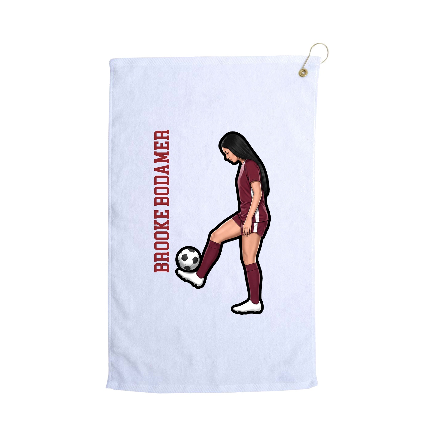 Golf Towel — Name Vertical in White