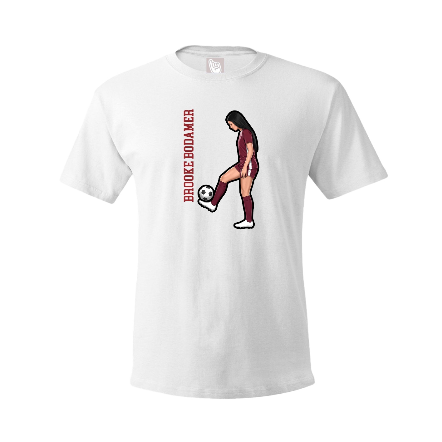 Tee — Name Vertical in White