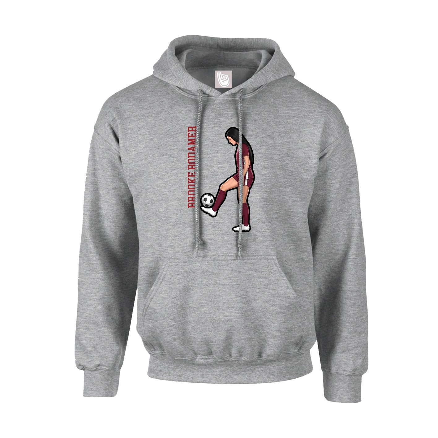 Youth Hoodie — Name Vertical in Grey