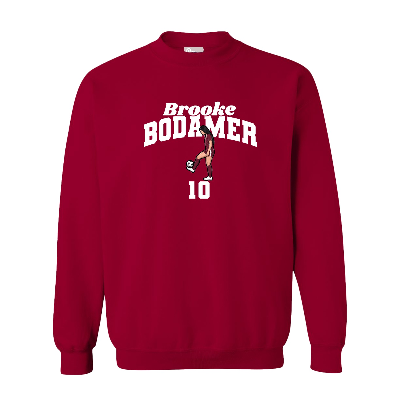Fleece Crew — Signature Arch in Cardinal