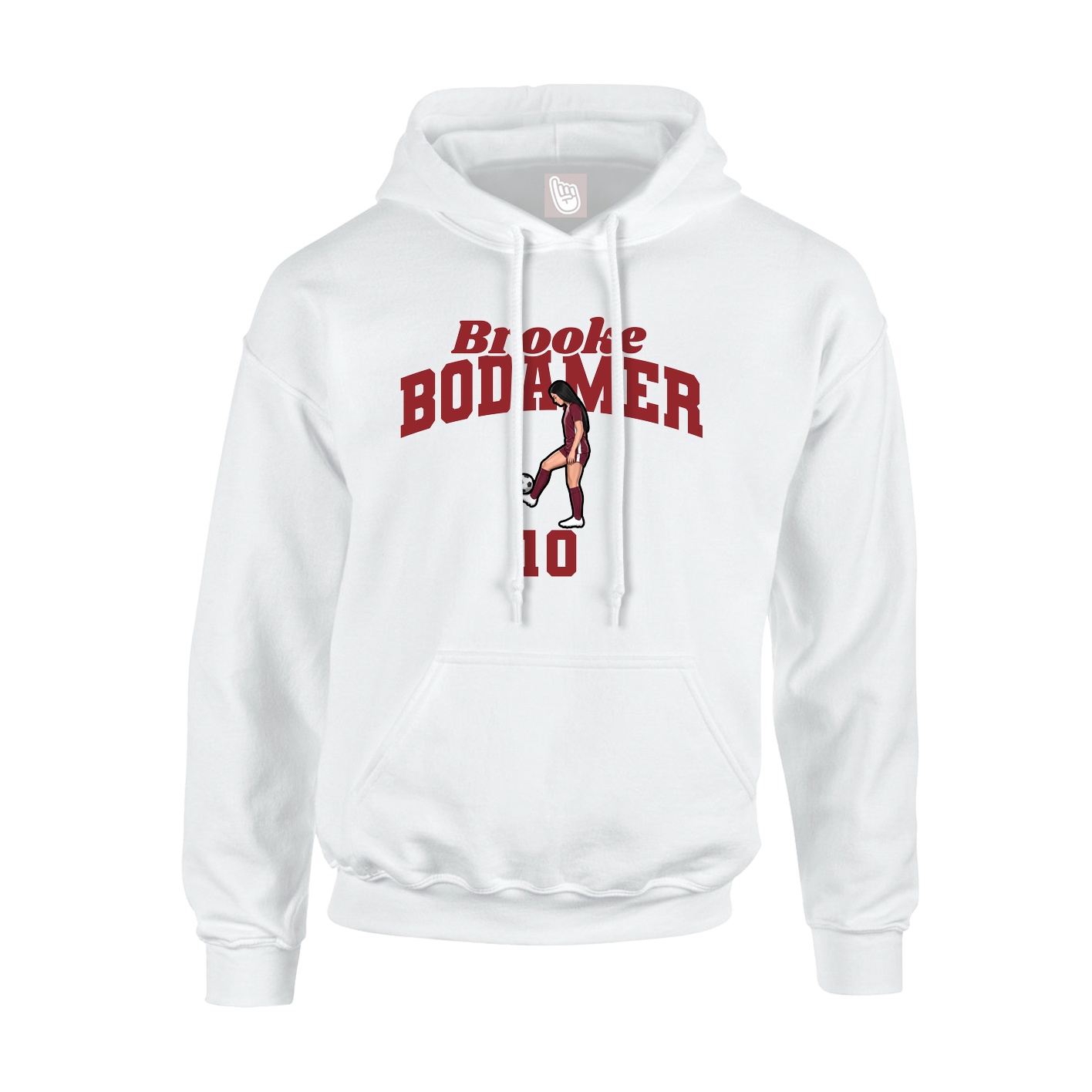 Youth Hoodie — Signature Arch in White