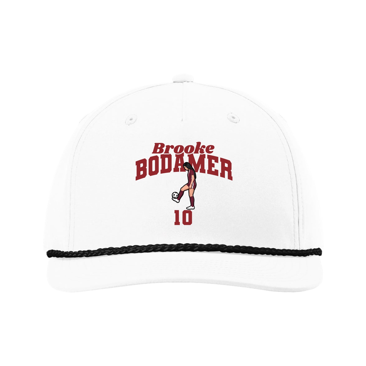 Five-Panel Classic Rope Cap — Signature Arch in White