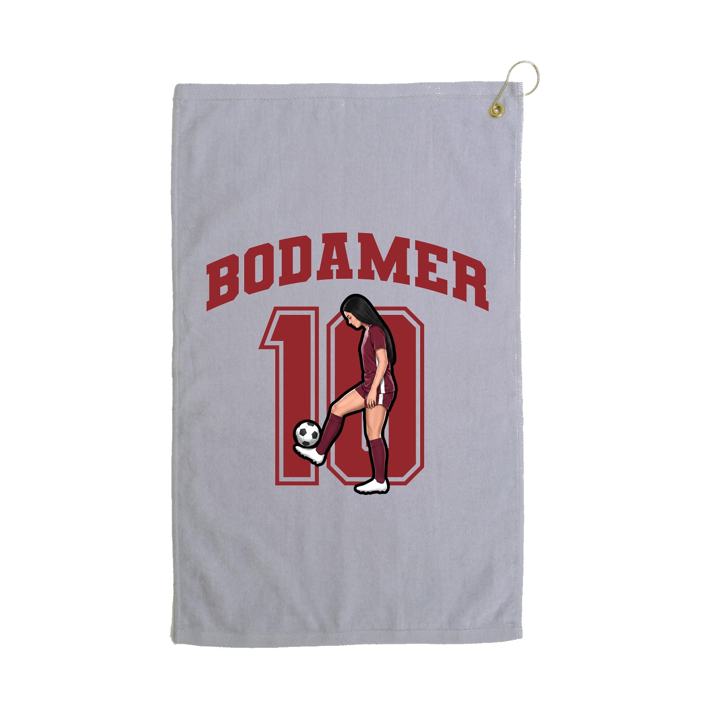 Golf Towel — Number in Grey