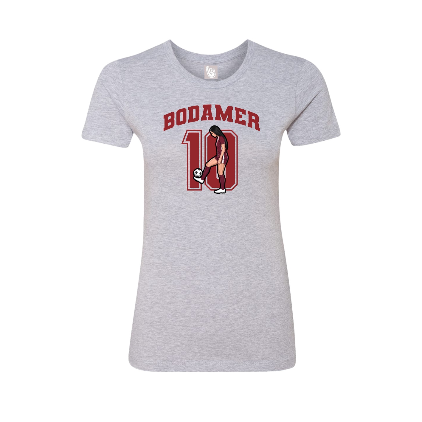 Fitted Women's Tee — Number in Grey