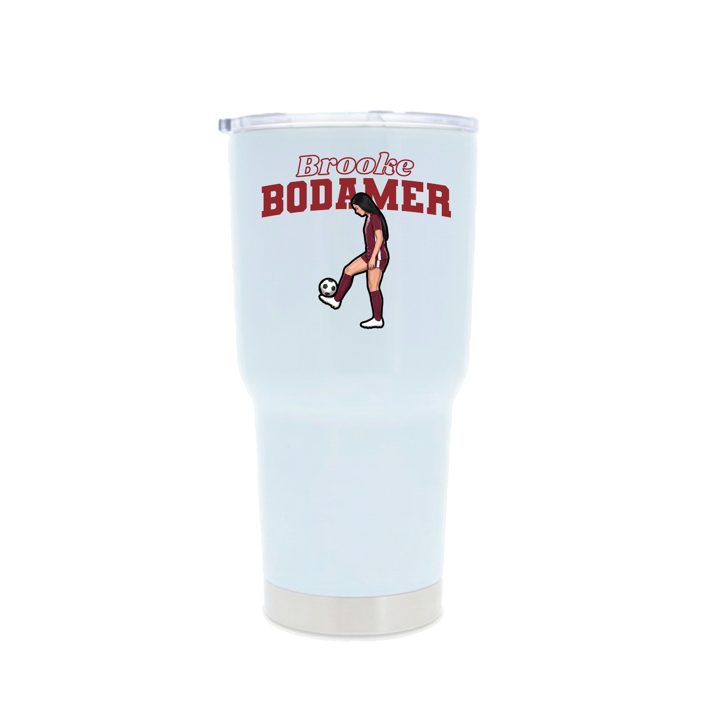 30oz Stainless Steel Tumbler — Name Arch in White
