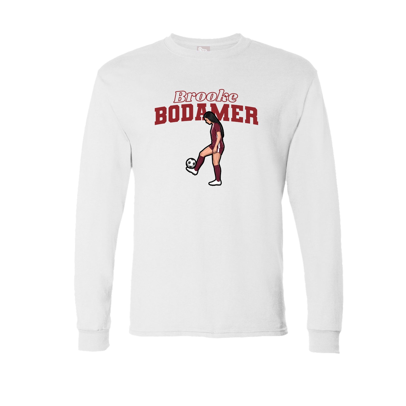 Long Sleeve Tee — Name Arch in White