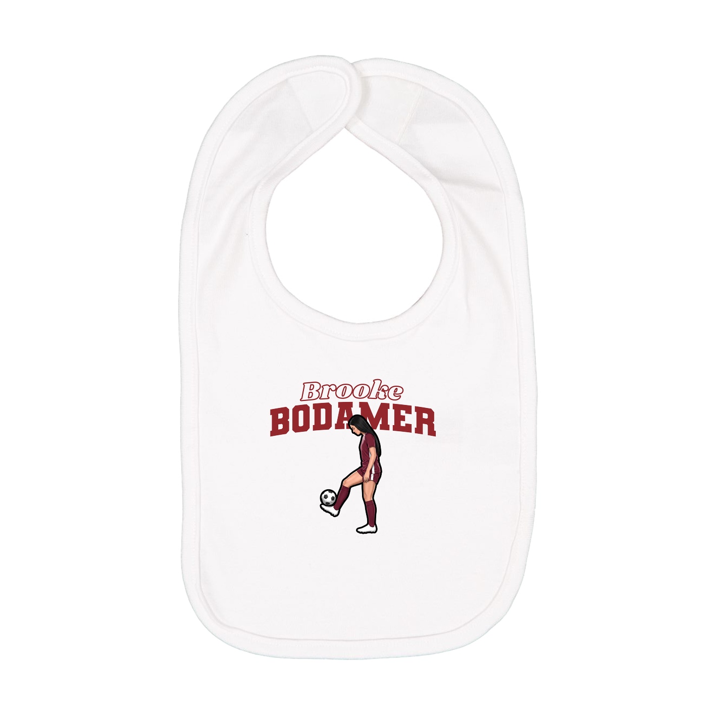Infant Bib — Name Arch in White