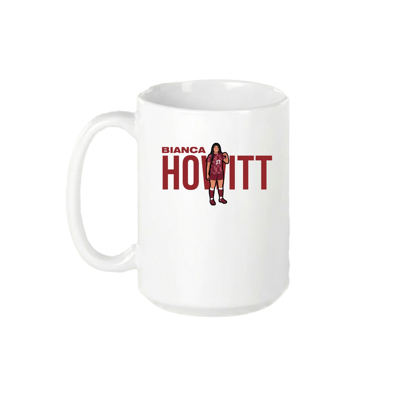 15oz Coffee Mug — Player Name in White