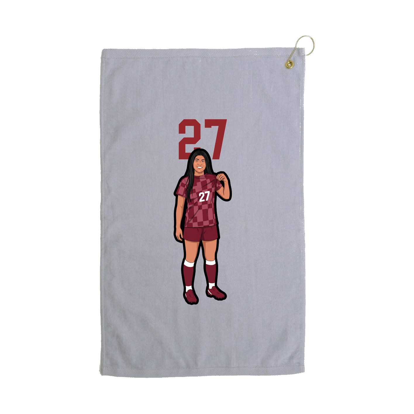 Golf Towel — Number Top in Grey