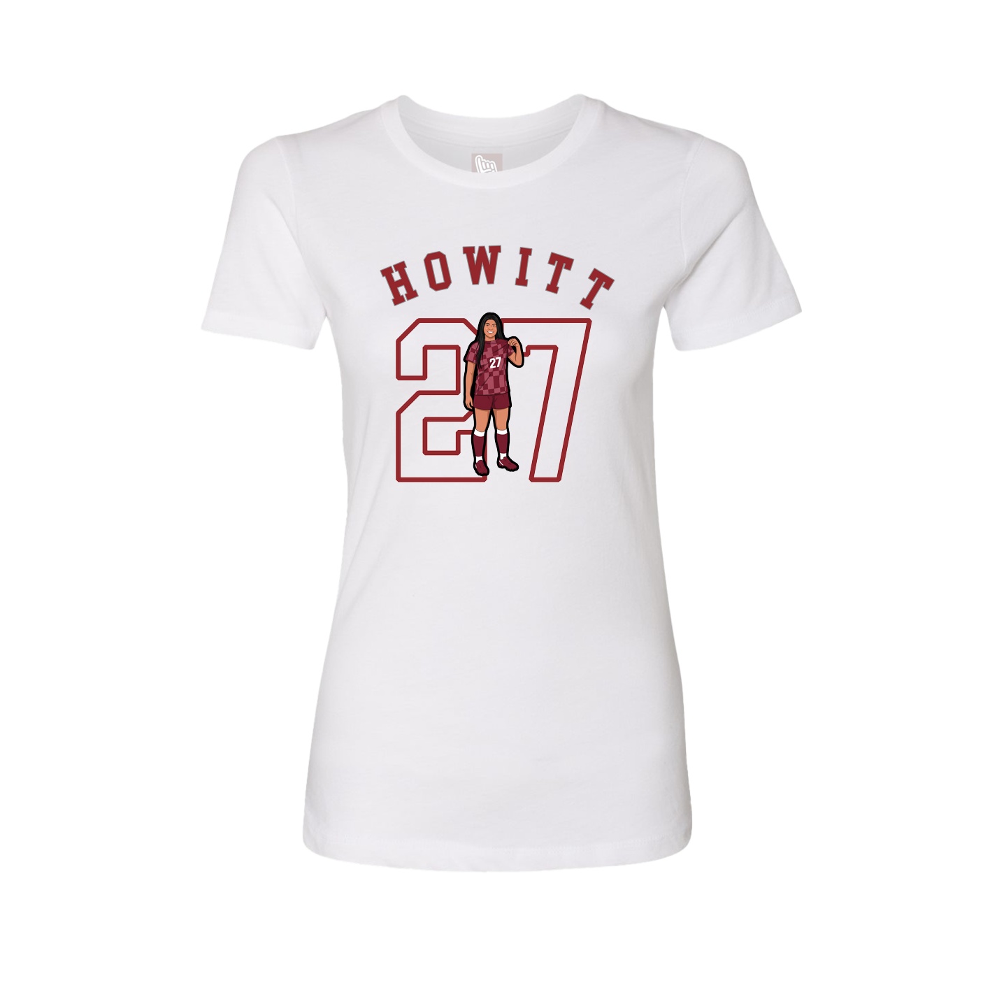 Fitted Women's Tee — Shirsey Arch in White