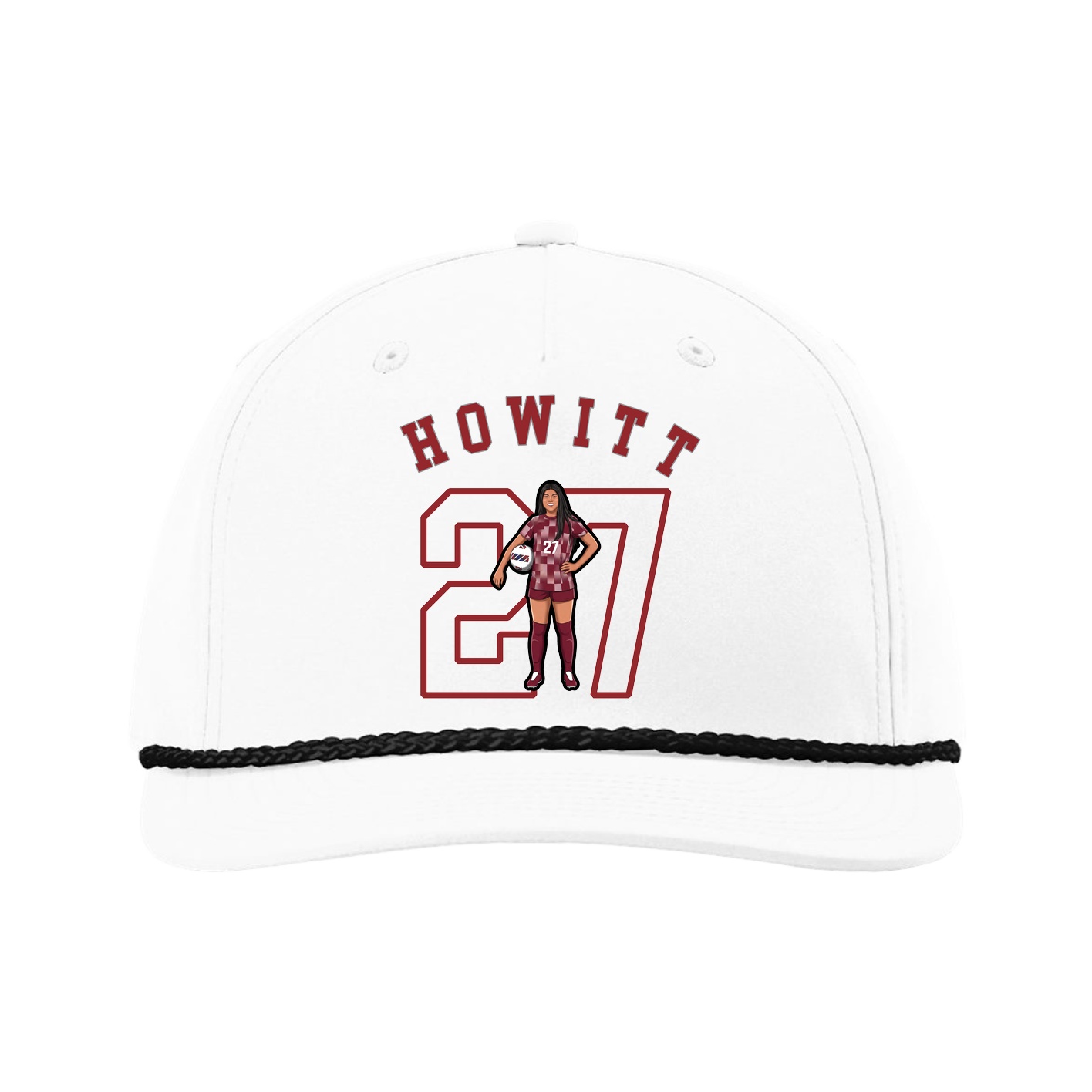 Five-Panel Classic Rope Cap — Shirsey Arch in White
