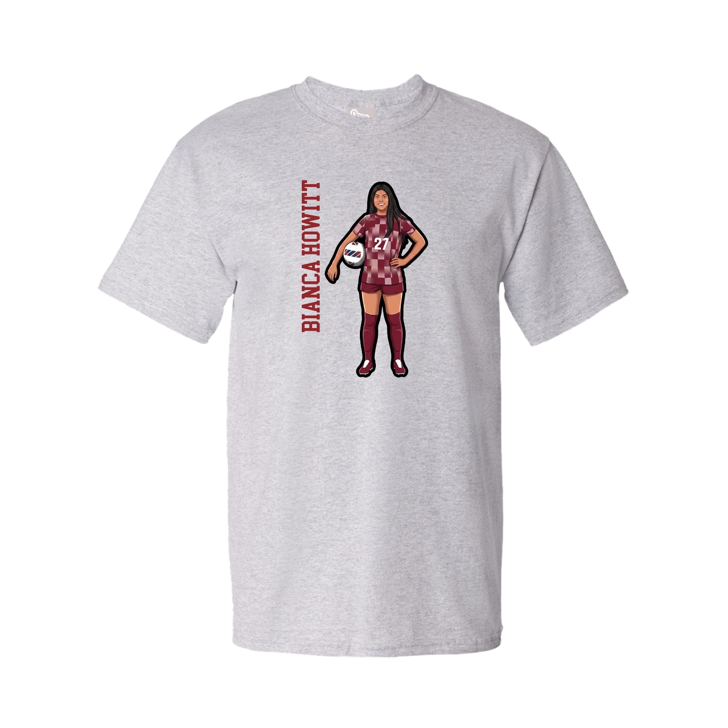 Youth Tee — Name Vertical in Grey