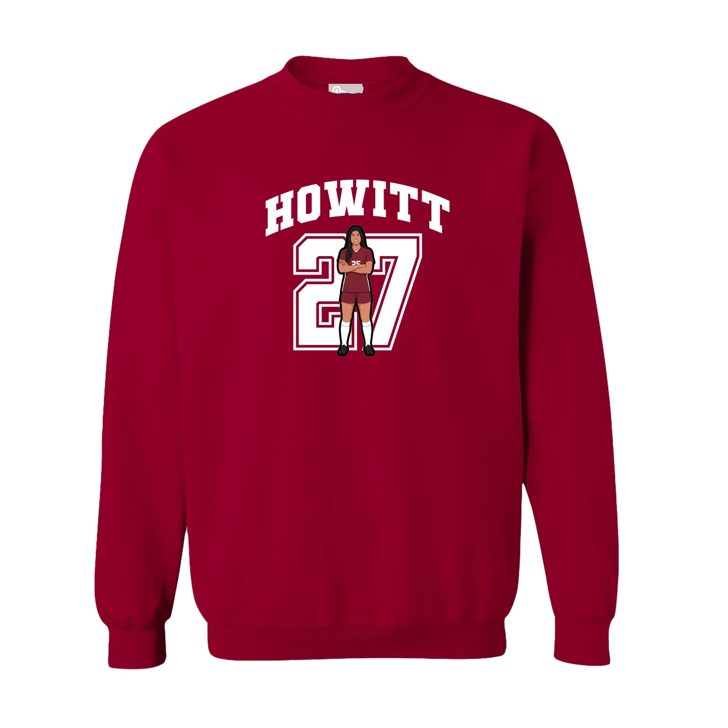 Fleece Crew — Number in Cardinal