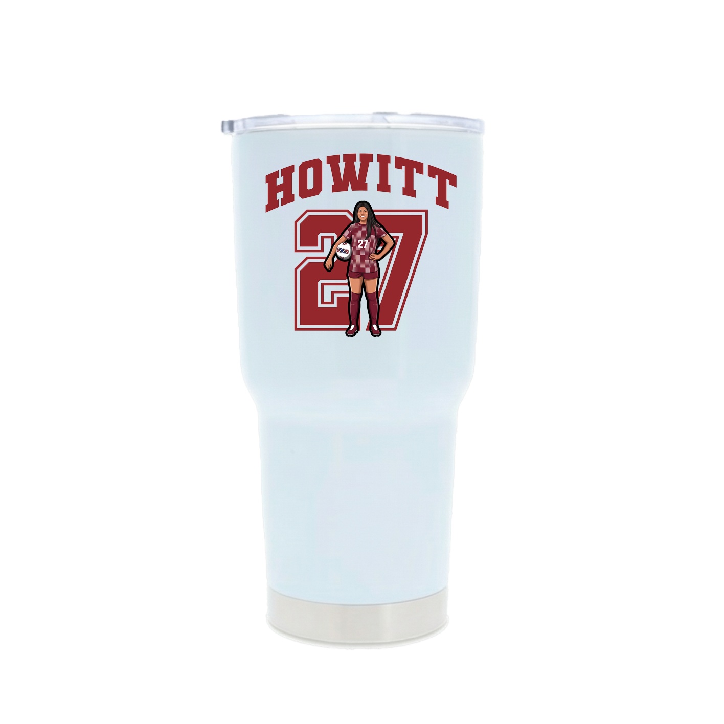 30oz Stainless Steel Tumbler — Number in White