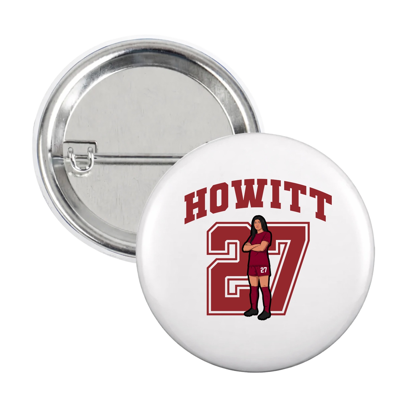 Game Day Button — Number in White