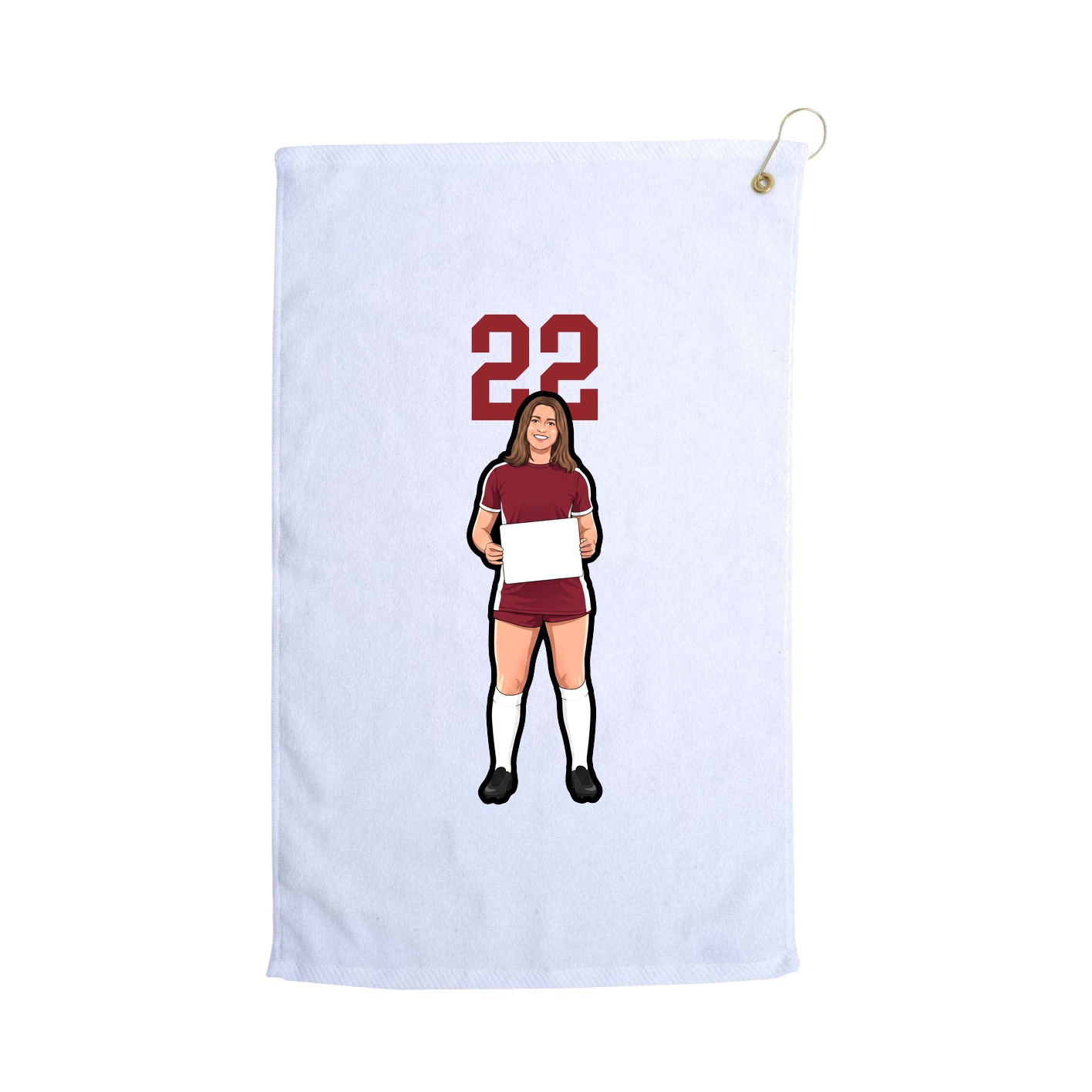 Golf Towel — Number Top in White
