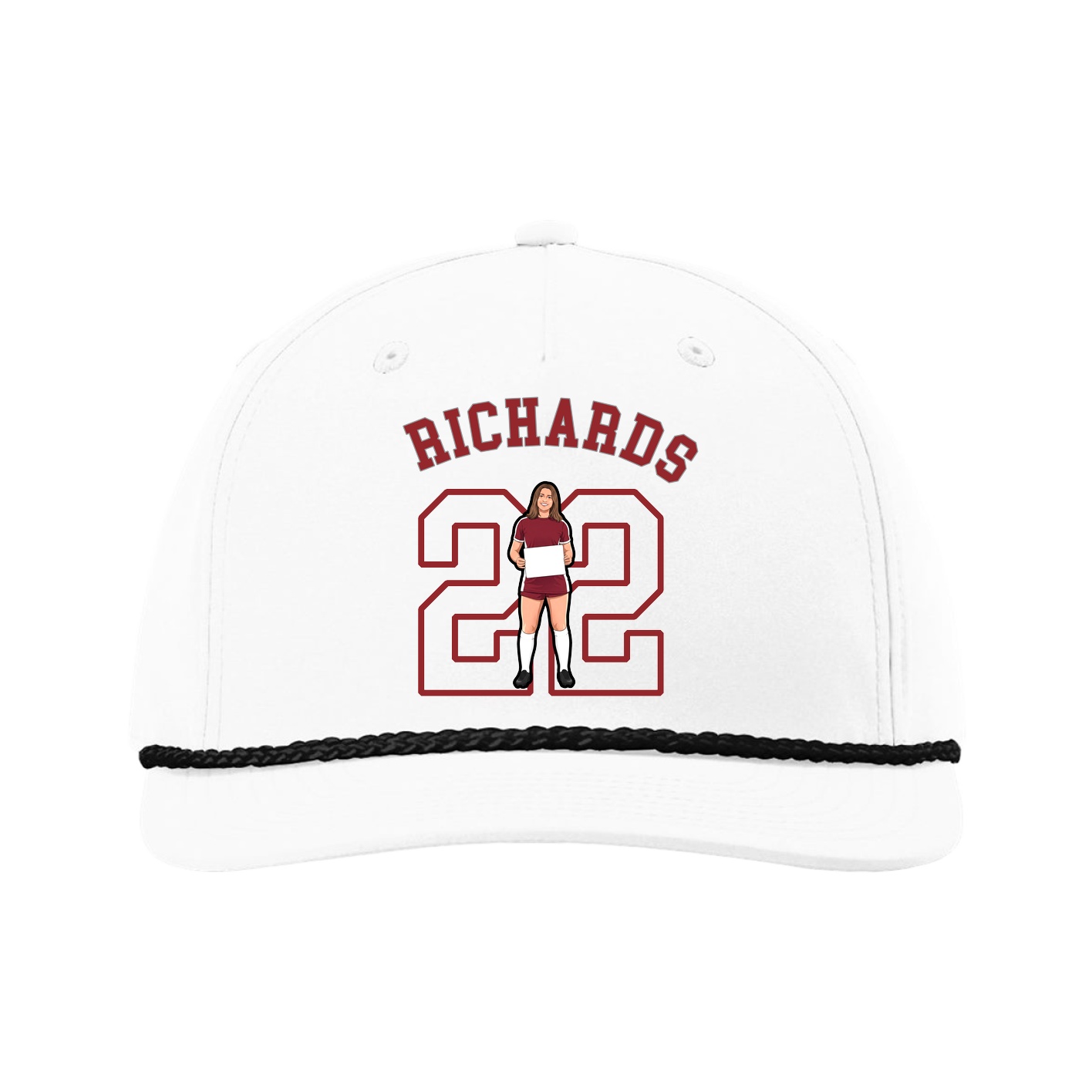 Five-Panel Classic Rope Cap — Shirsey Arch in White