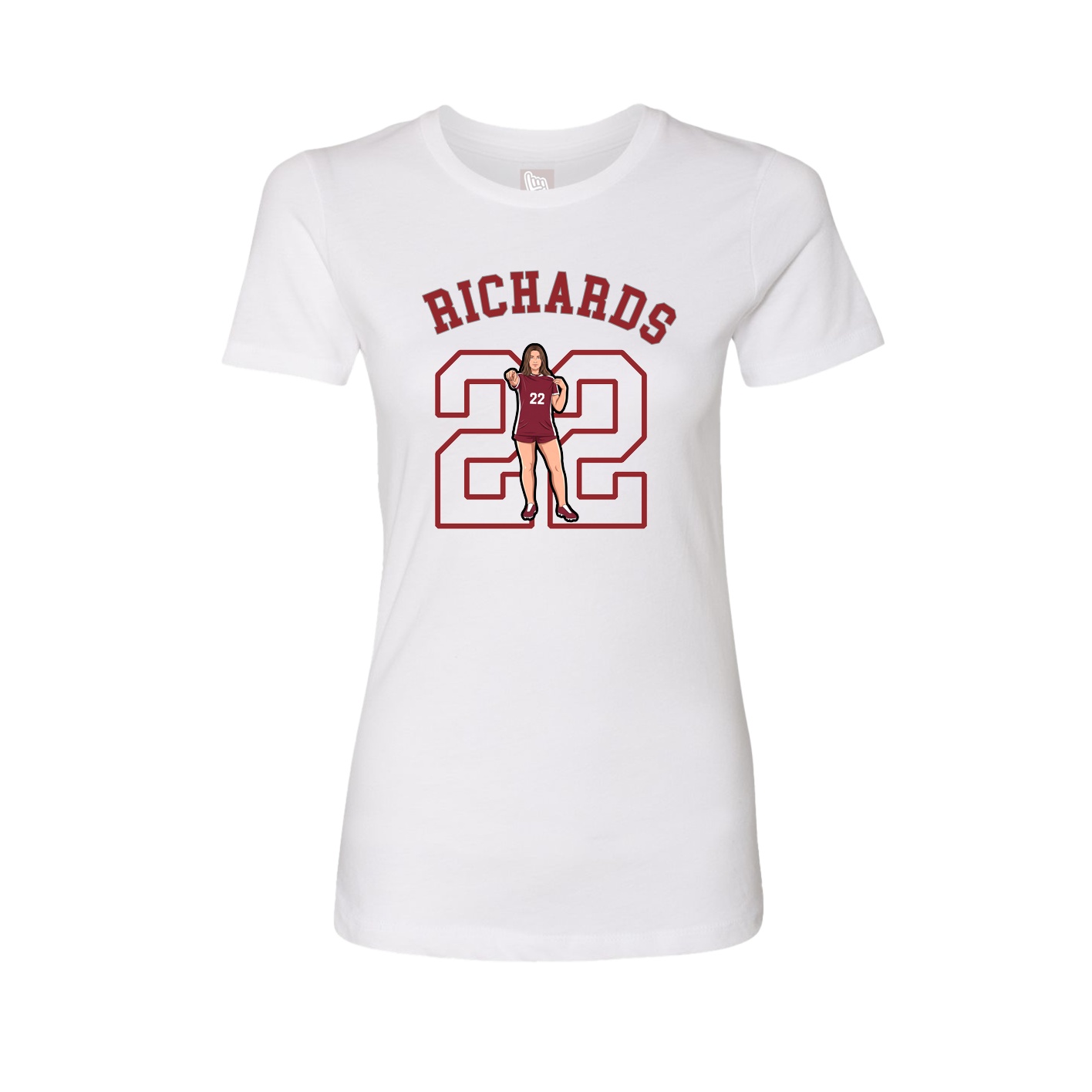 Fitted Women's Tee — Shirsey Arch in White