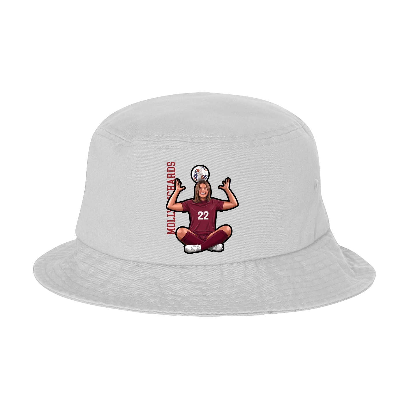 Bucket Cap — Name Vertical in White