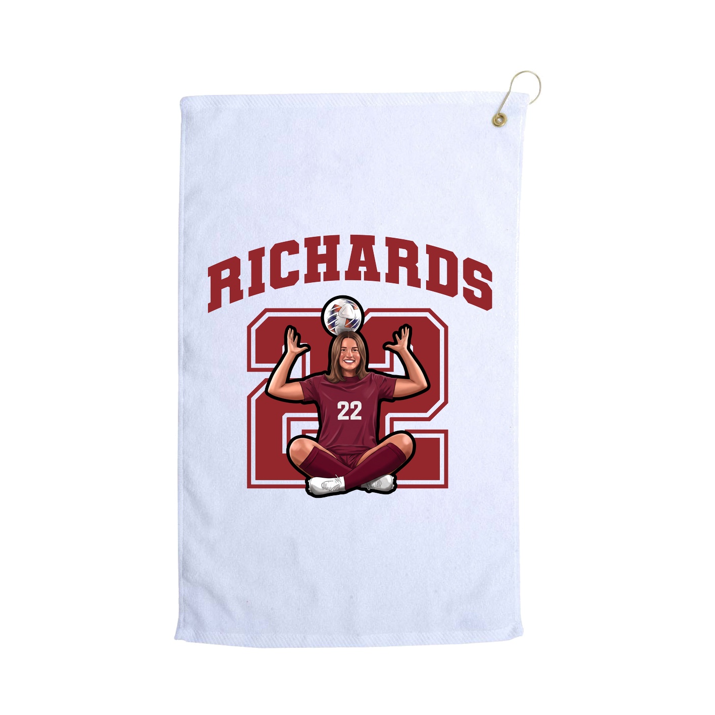 Golf Towel — Number in White
