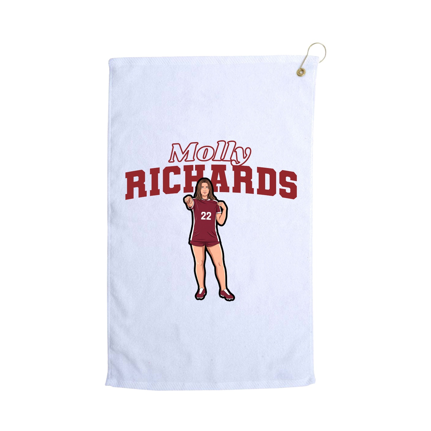 Golf Towel — Name Arch in White