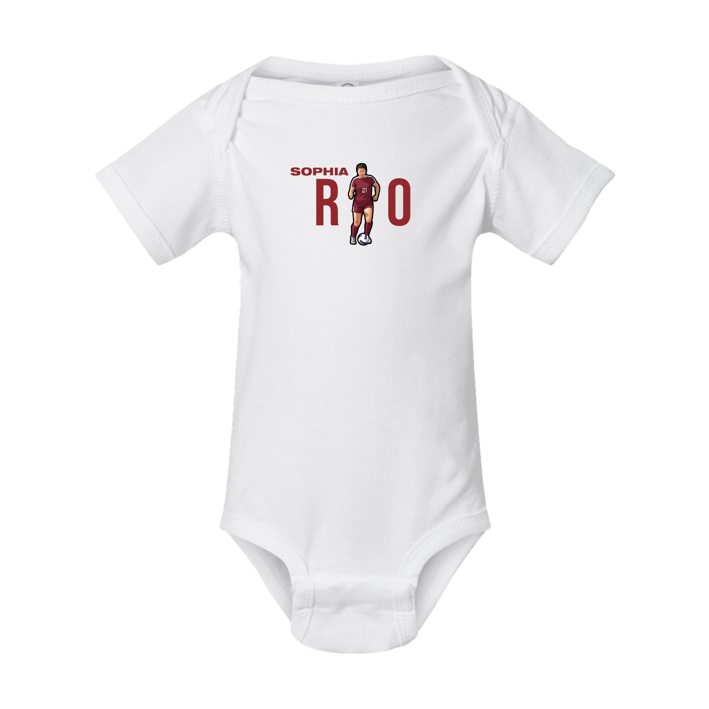 Baby Onesie — Player Name in White