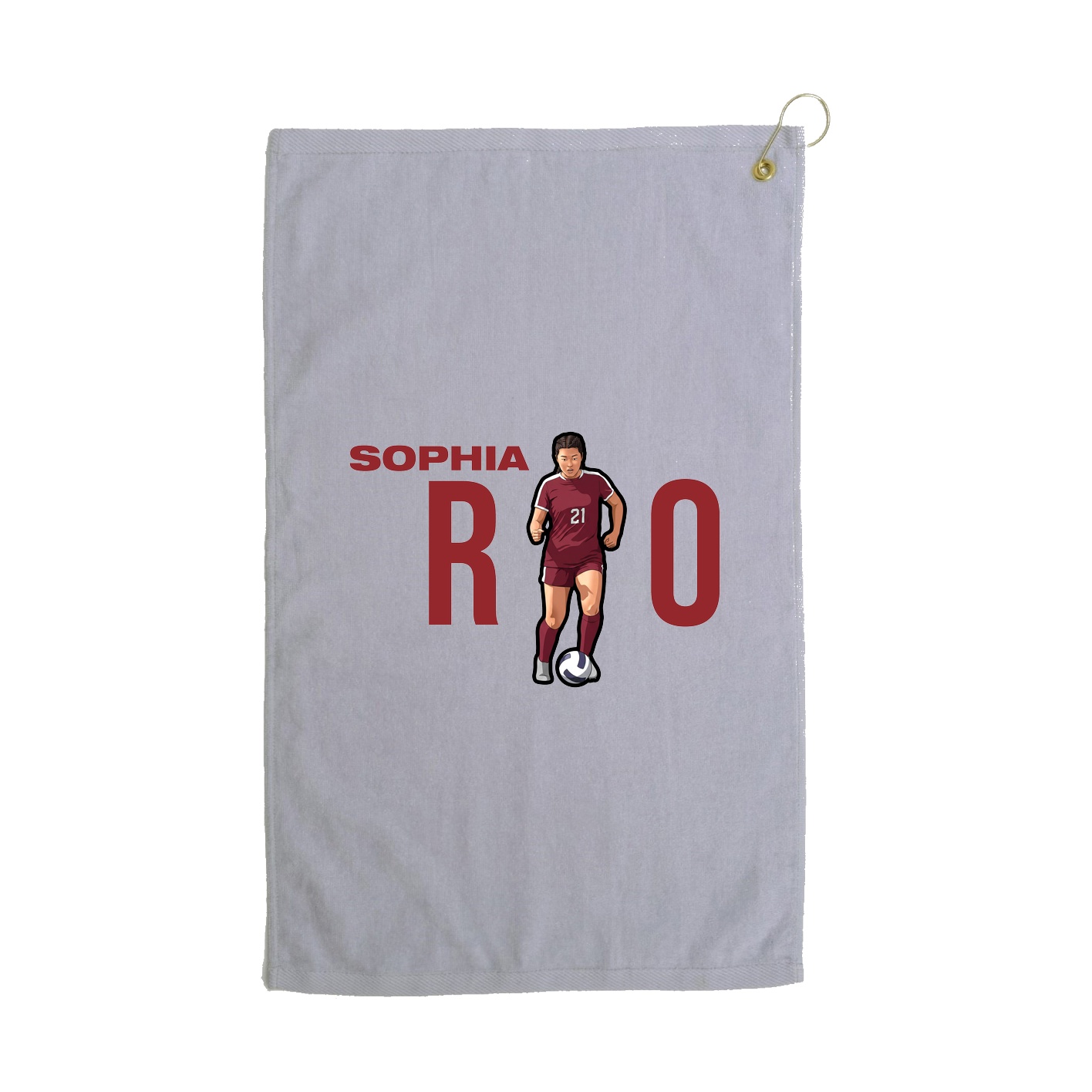 Golf Towel — Player Name in Grey
