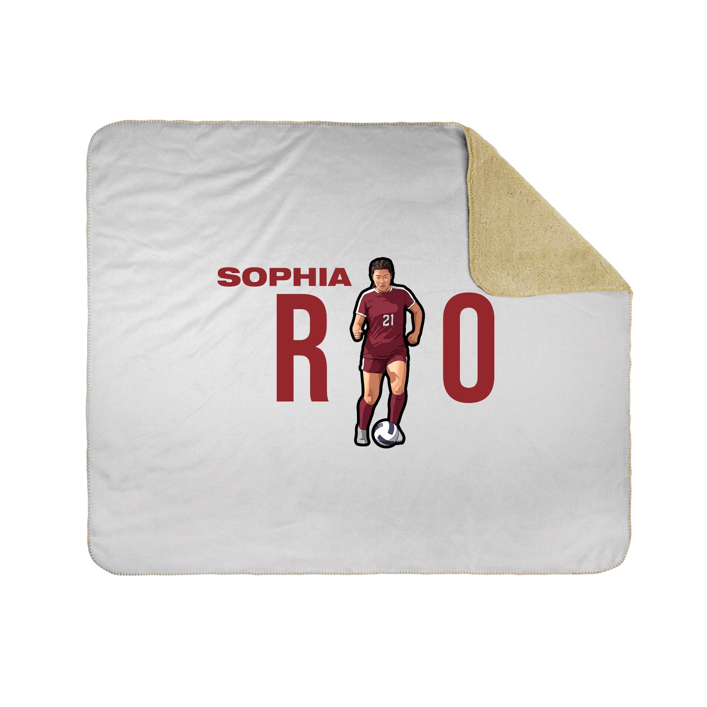 Throw Blanket — Player Name in White