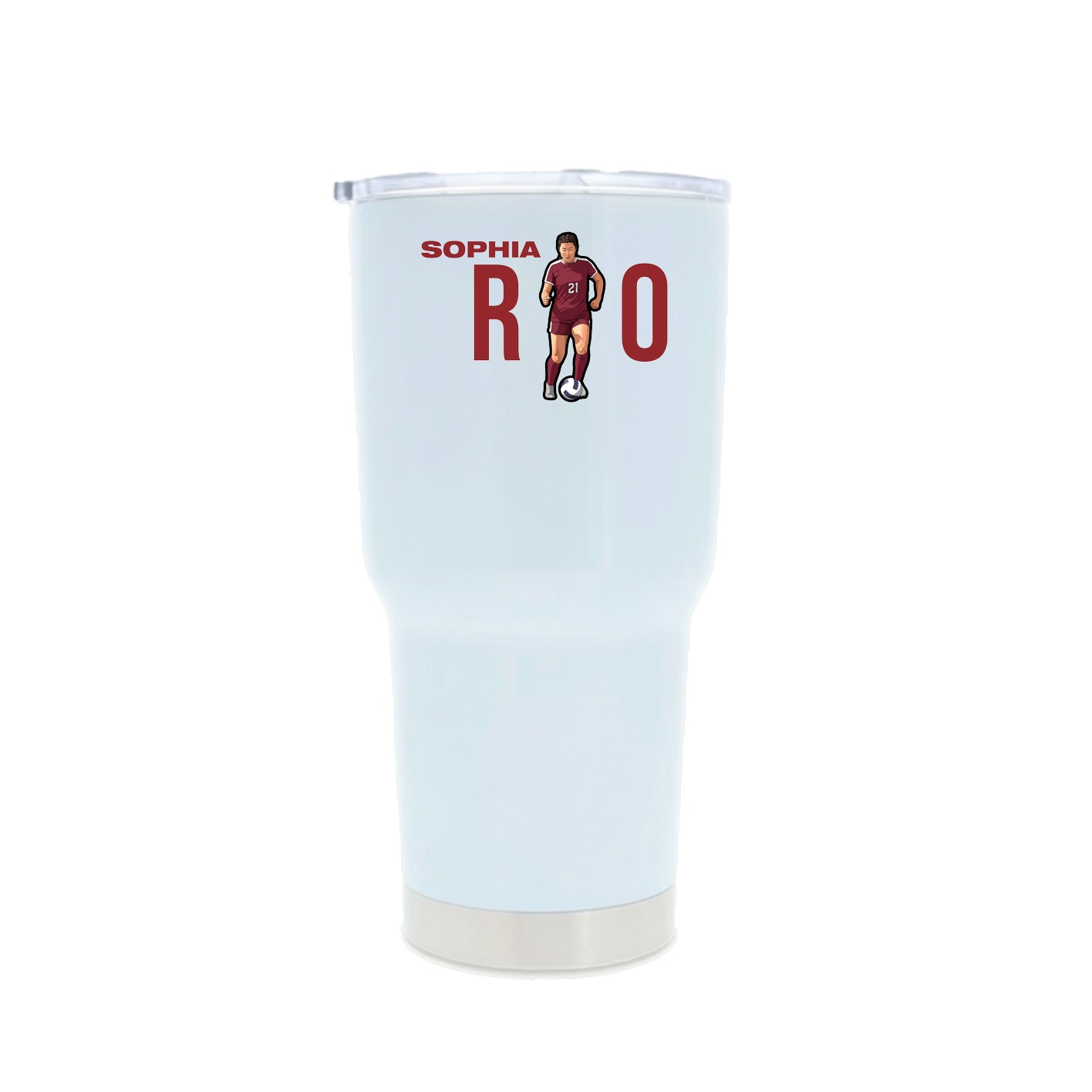 30oz Stainless Steel Tumbler — Player Name in White