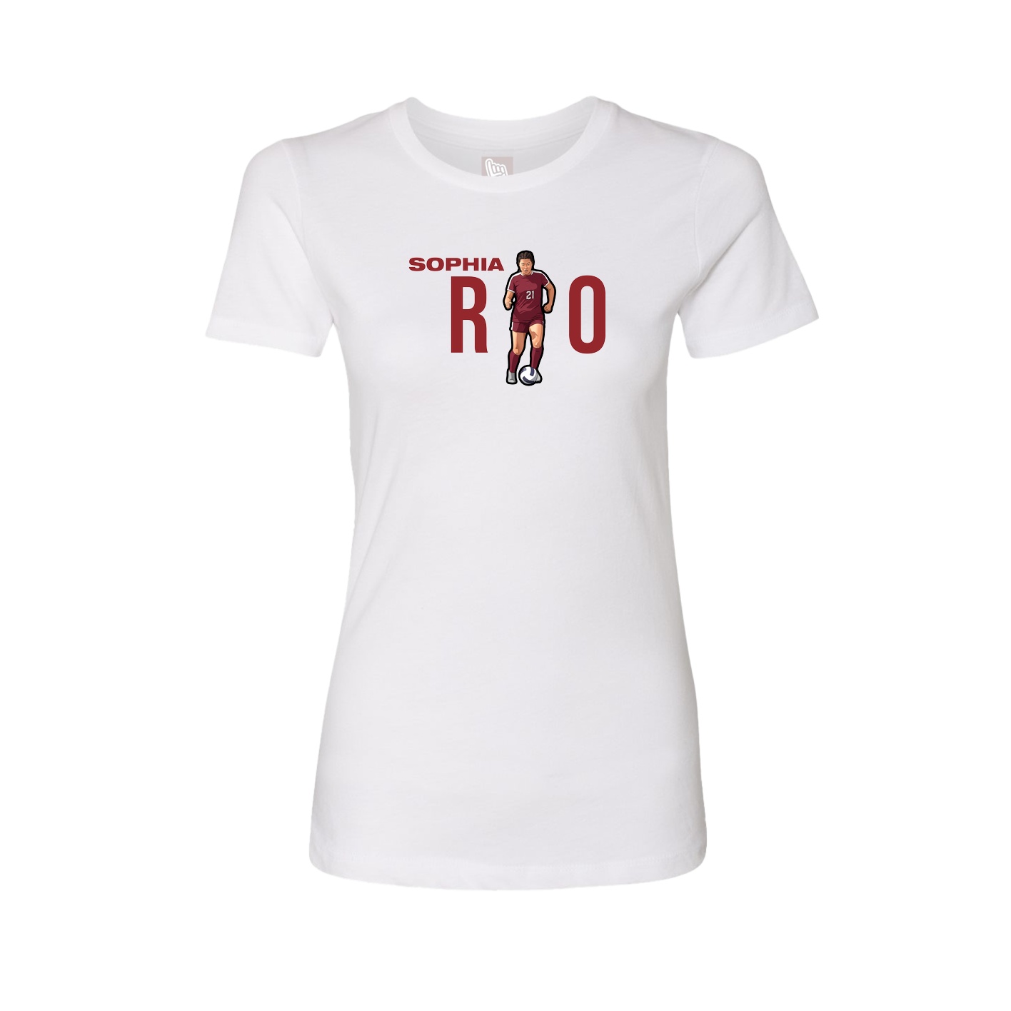 Fitted Women's Tee — Player Name in White