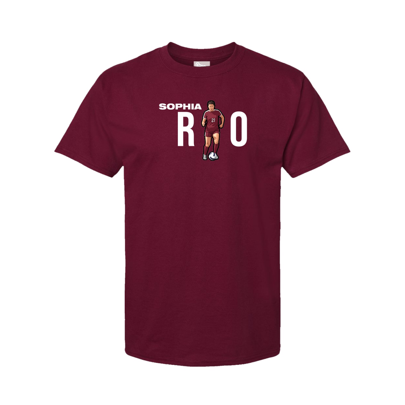 Youth Tee — Player Name in Cardinal
