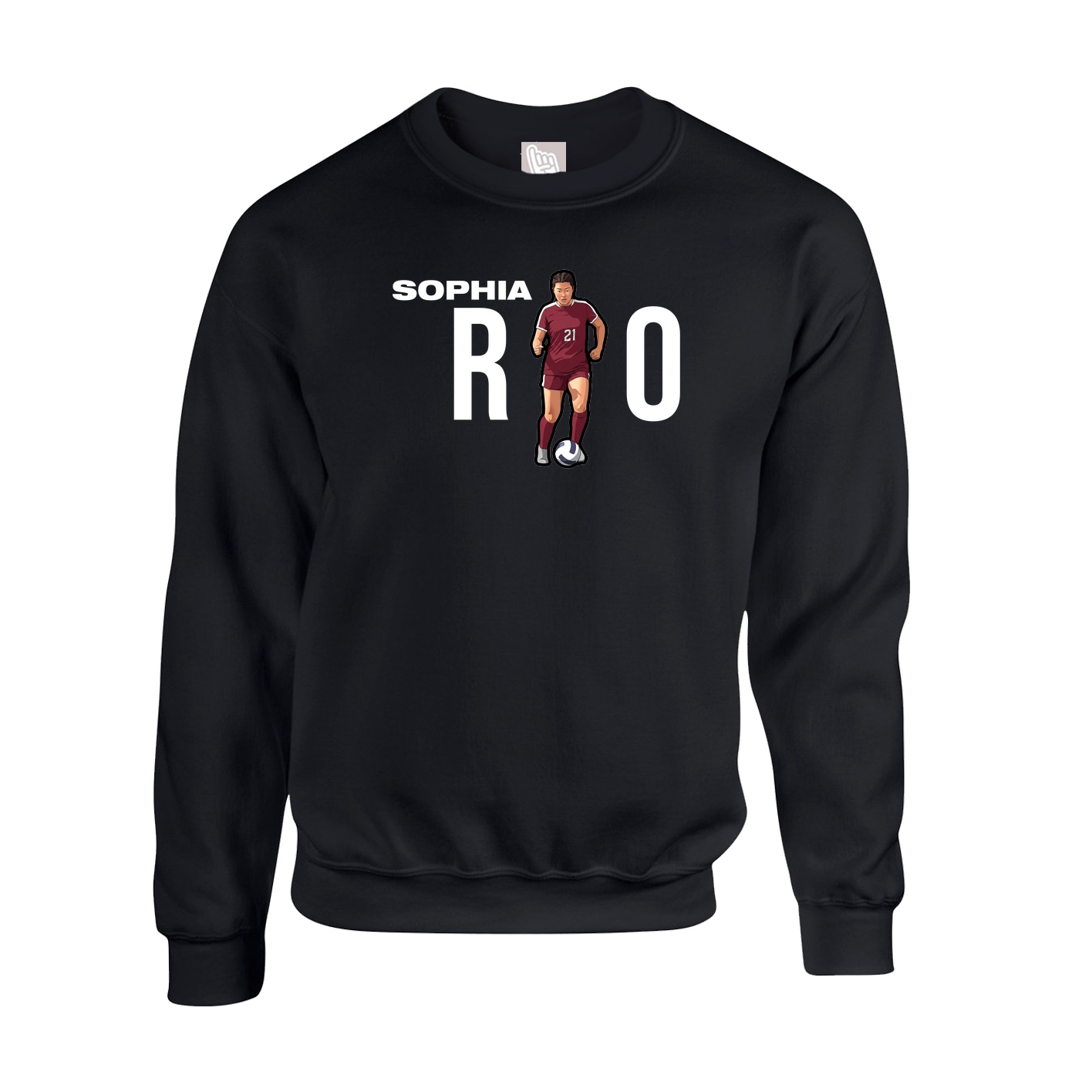 Fleece Crew — Player Name in Black