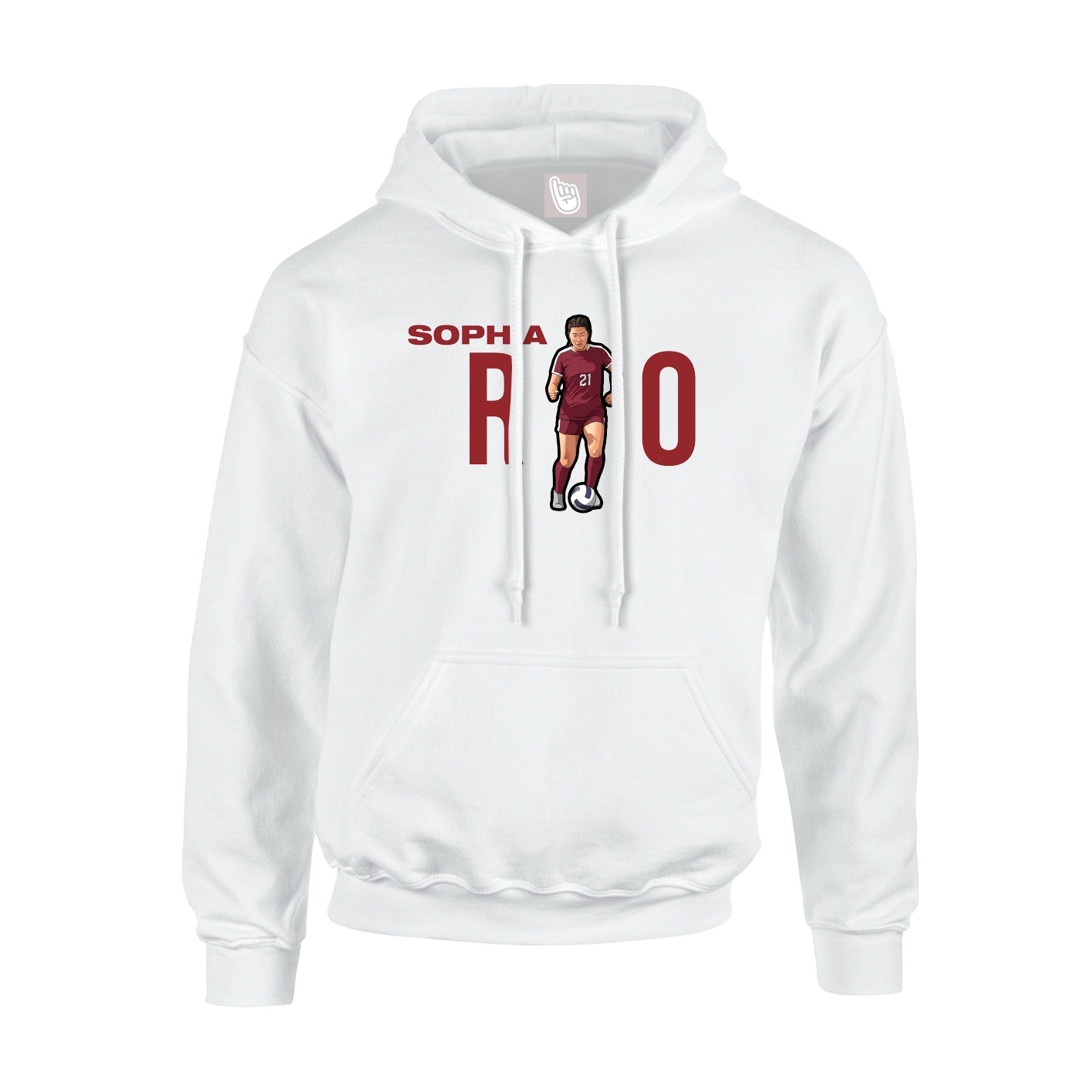 Youth Hoodie — Player Name in White