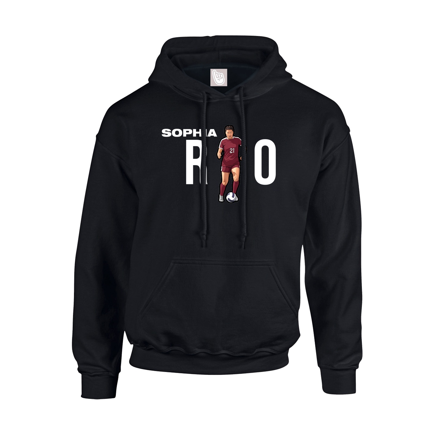 Youth Hoodie — Player Name in Black