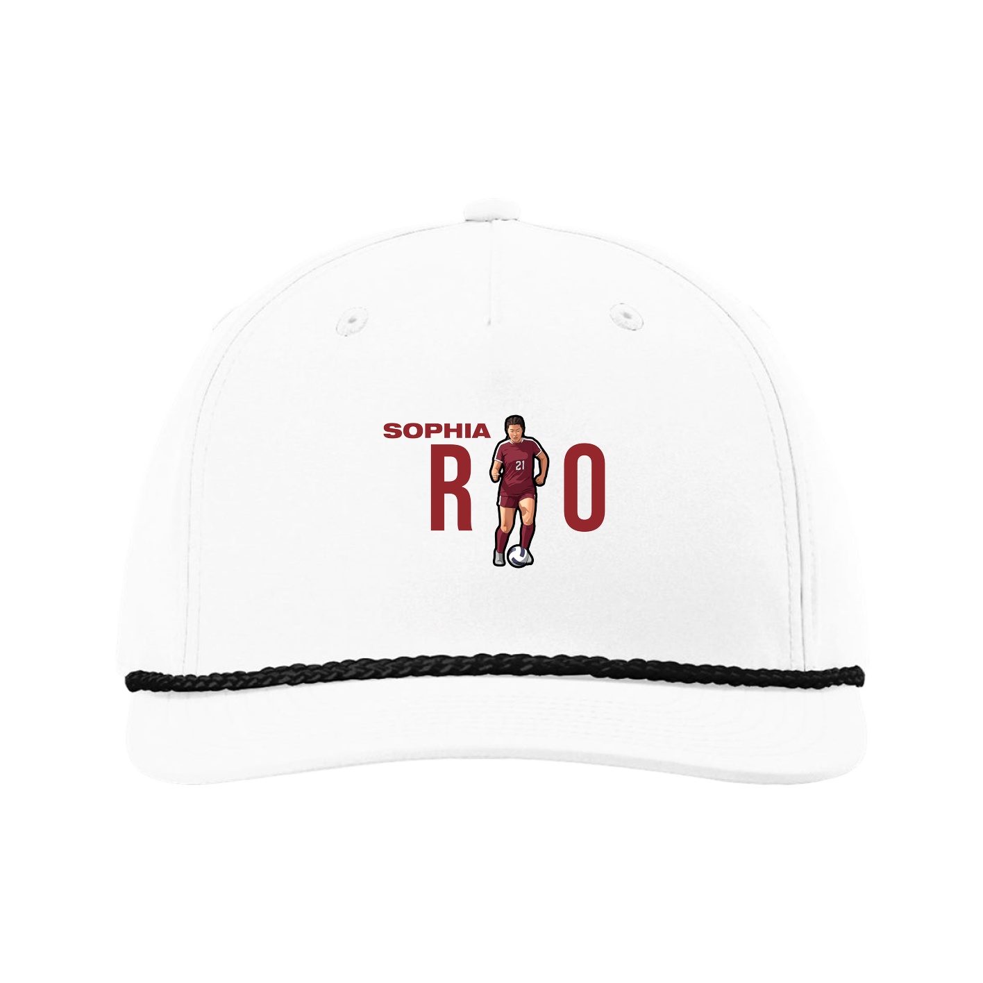 Five-Panel Classic Rope Cap — Player Name in White
