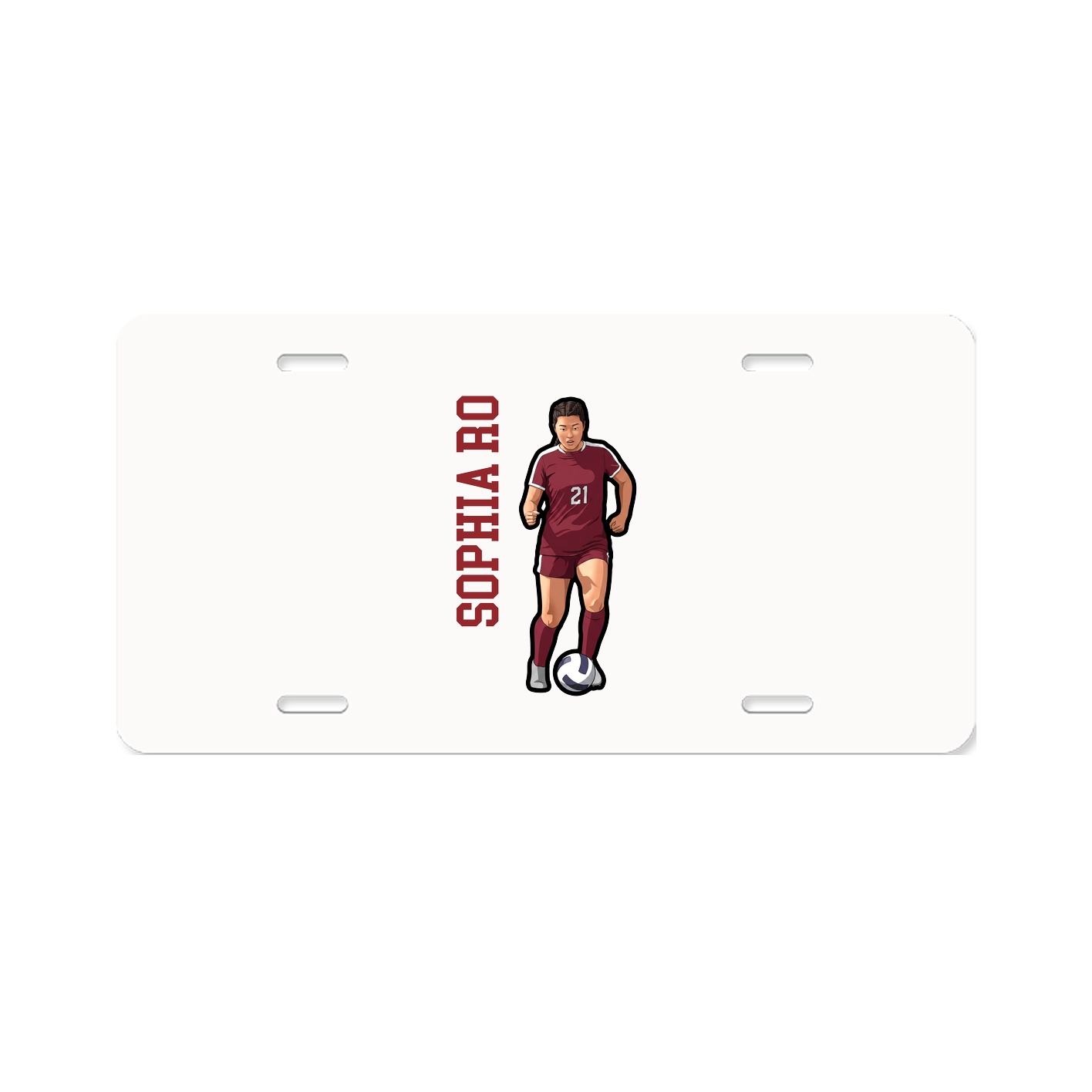 License Plate — Name Vertical in Classic