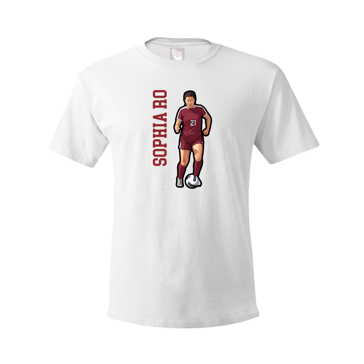 Tee — Name Vertical in White