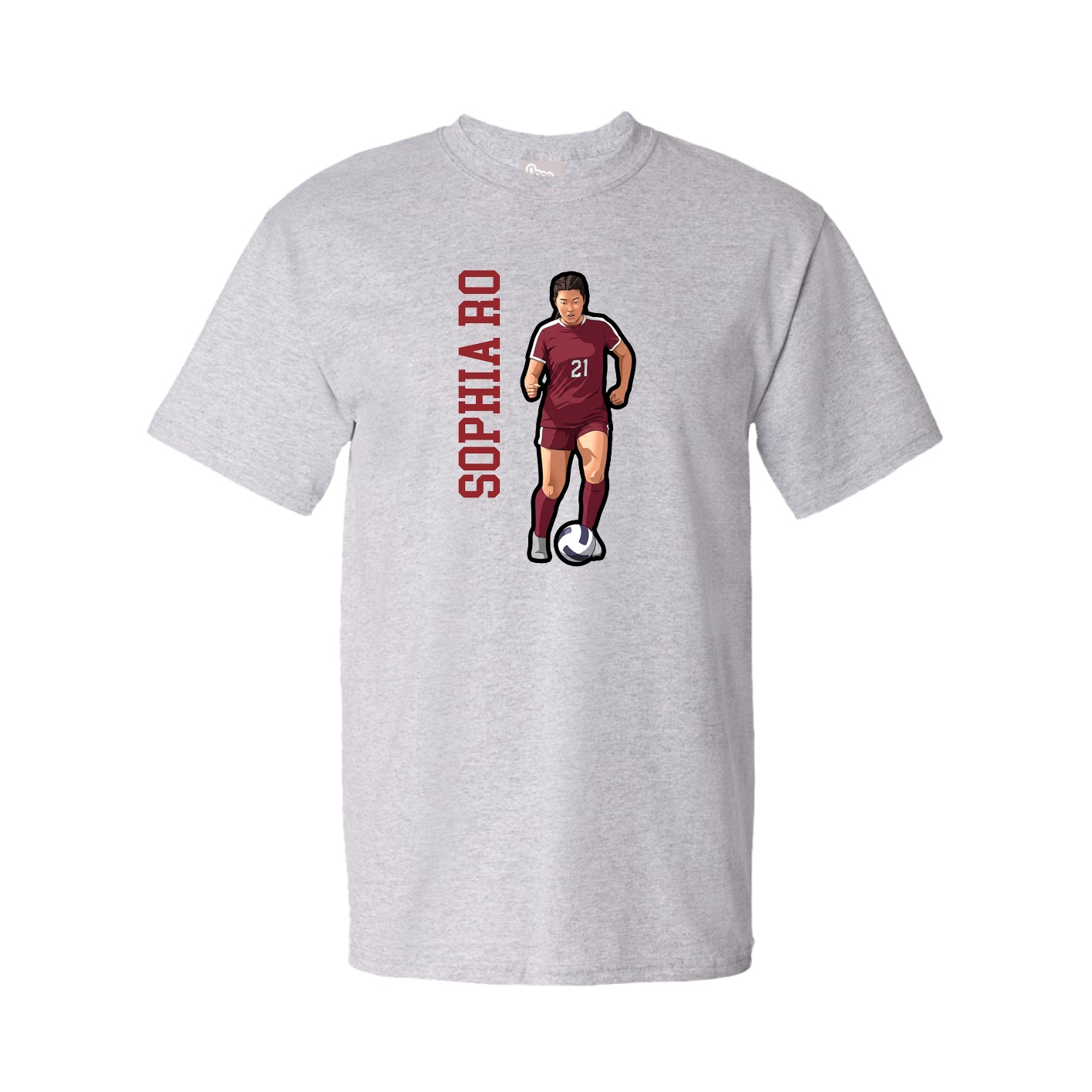 Youth Tee — Name Vertical in Grey
