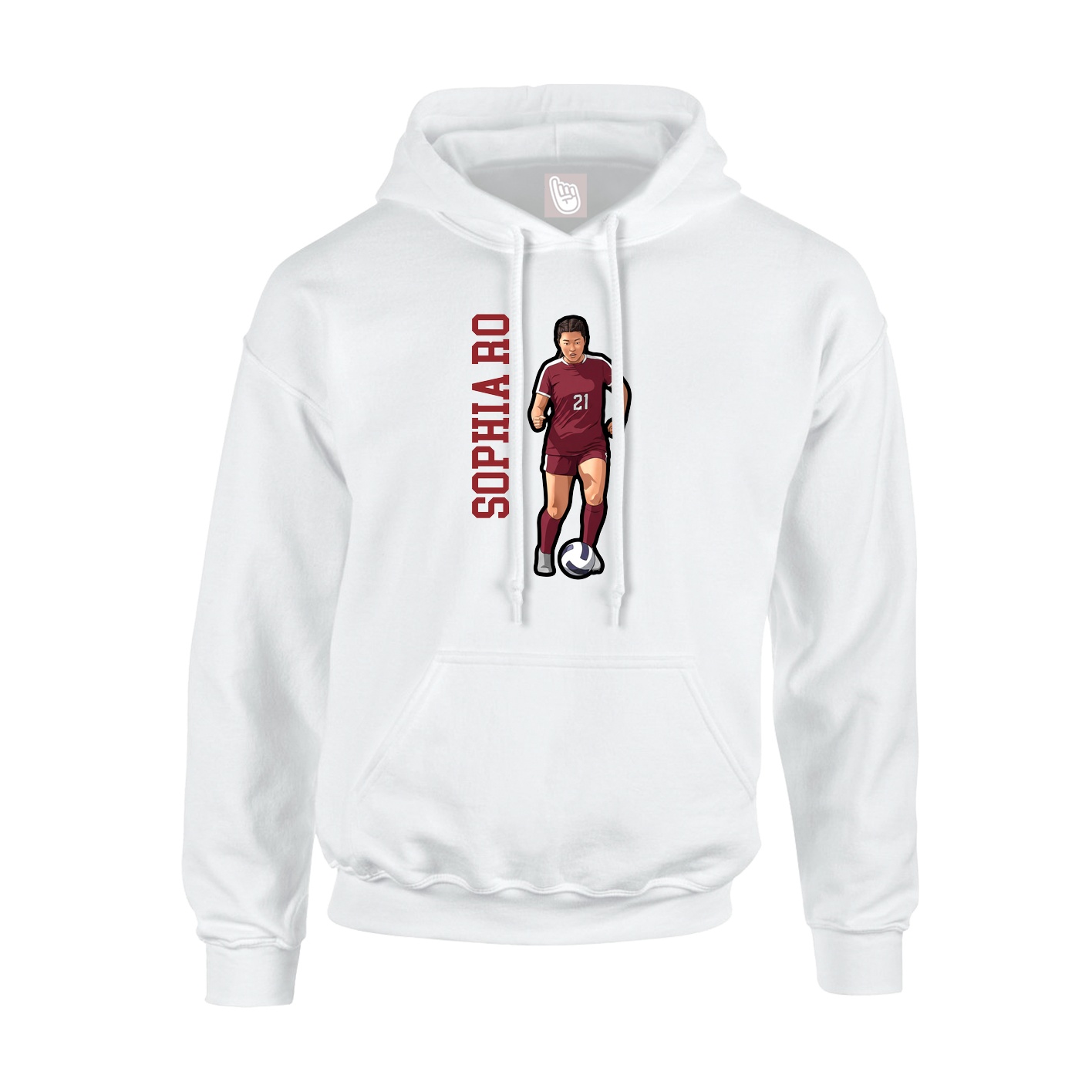 Hoodie — Name Vertical in White