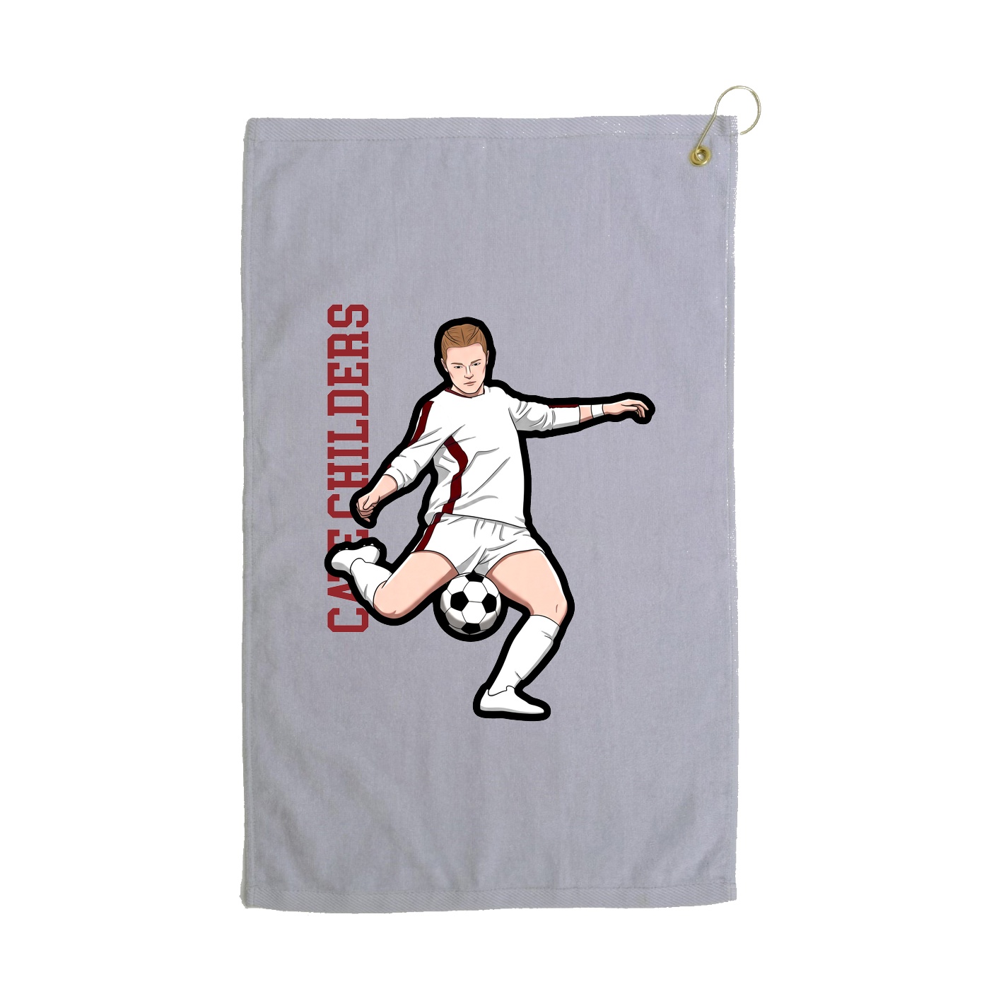 Golf Towel — Name Vertical in Grey